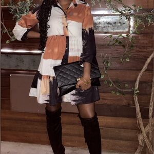 Abstract Color Block Dresses (2)